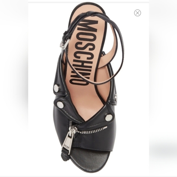MOSCHINO Biker Motif Ankle Strap Heel - Picture 3 of 7